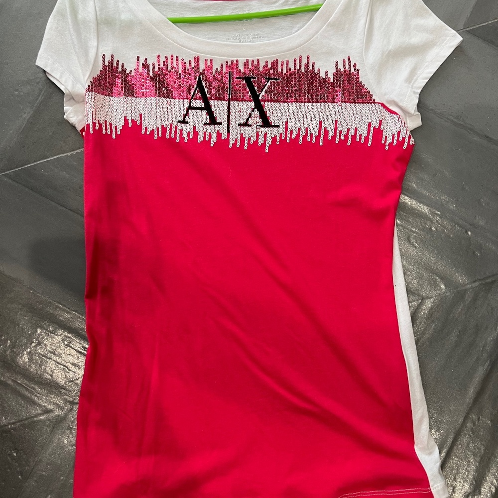 Armani Exchange sequin t shirt NWT